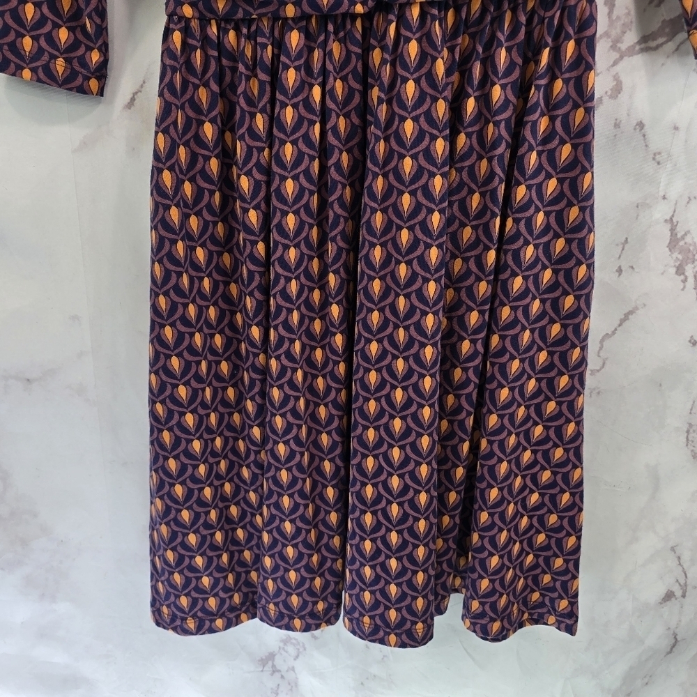 Mata Traders Dress Womens Medium Pattern Half Sleeve Organic Novela Plum Bloom - Picture 8 of 12